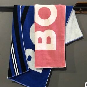2-pack HUGO BOSS couple bath towel pink➕BLUE bundle